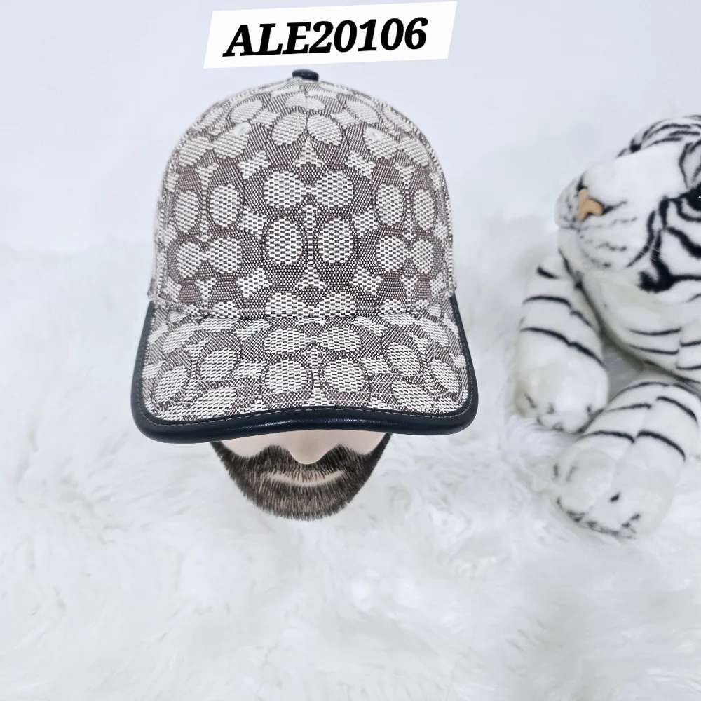 Coach Black and Brown Patterned Hat Unisex